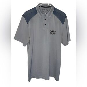 Tattoo Golf Apex Division Polo Shirt Men’s Size Large Gray Stretch Skull Preppy